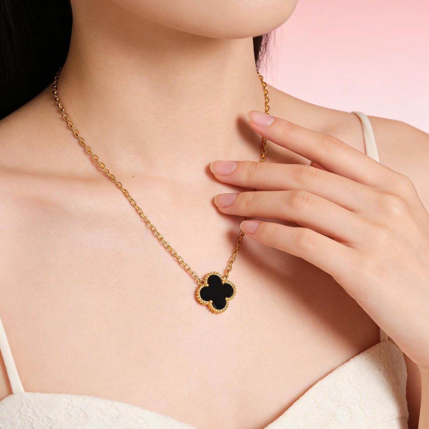 18K Gold Plated Necklace Black Necklace for Women Fashion Jewelry Necklace Jewelry Gifts for Women