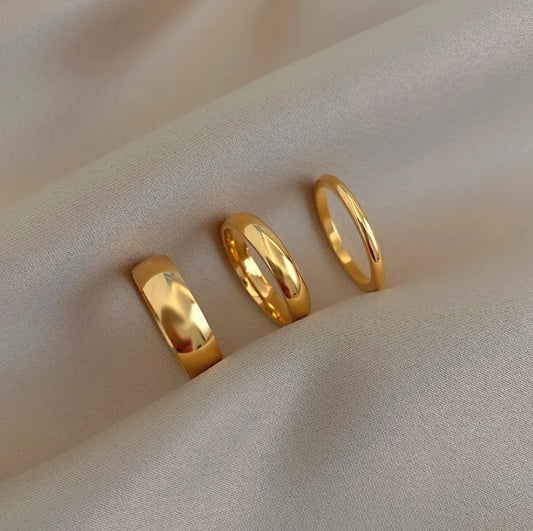 Tarnish Free 2Mm 4Mm 6Mm Stainless Steel 18K Gold Plated Silver Color Knuckle Rings for Lady Minimalist Gold Rings for Women