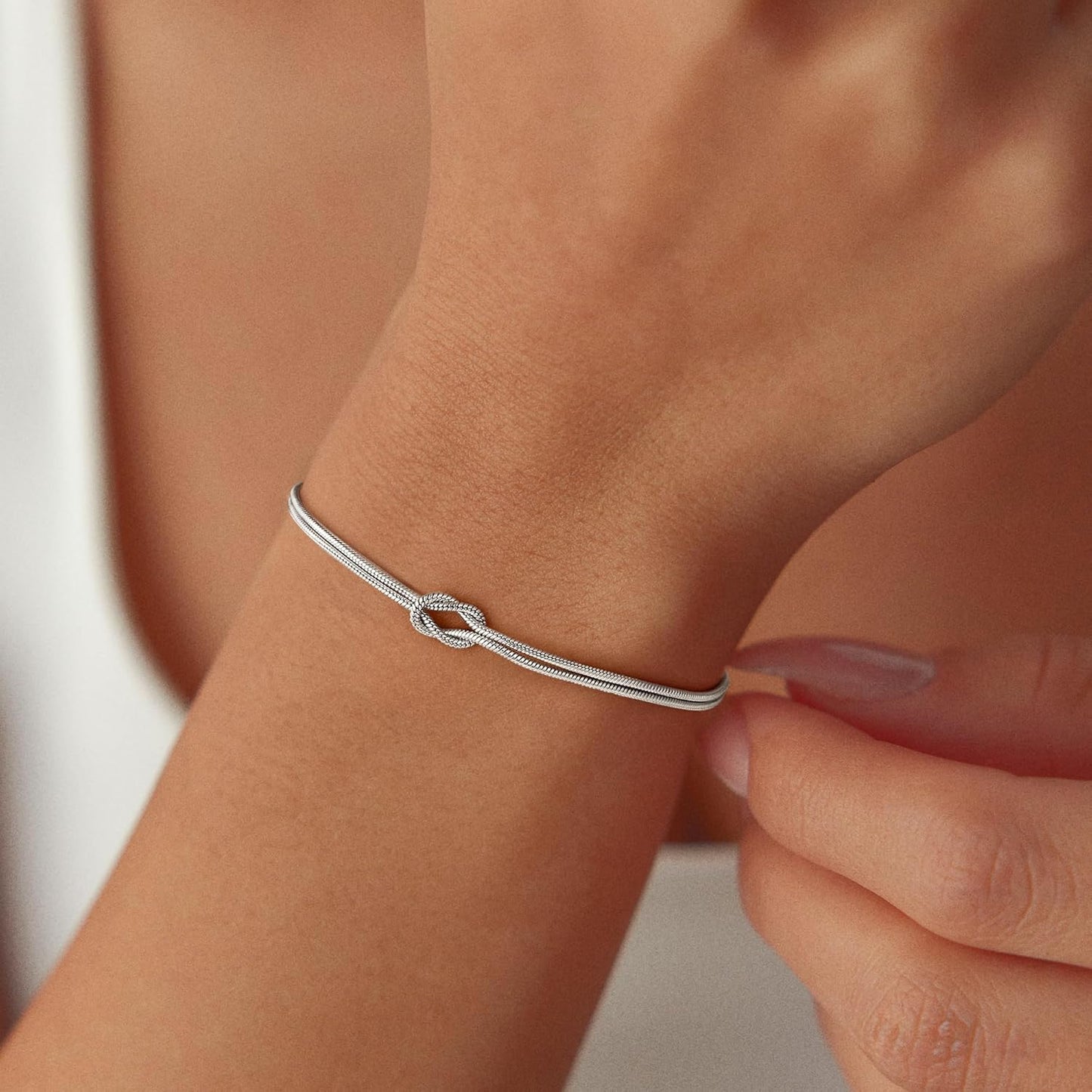 Stackable Love Knot Bracelet-Gold Knot Bracelets for Women Trendy -14K Gold Plated Knot Bracelets Dainty Gold Bracelet for Womens Non Tarnish Waterproof Jewelry for Women Gifts