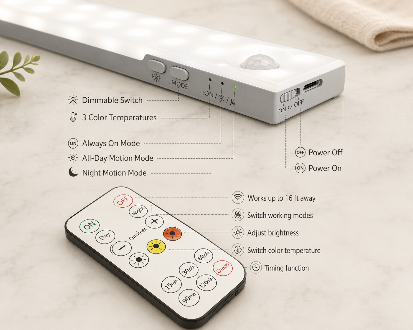 BetterGlow™ Rechargeable Motion Sensor Under Cabinet Lights